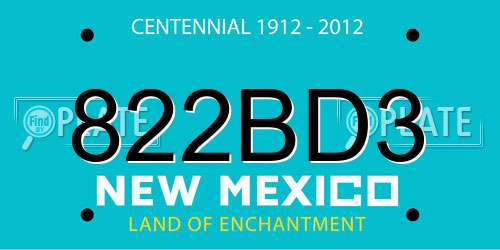 822BD3 New Mexico License Plate
