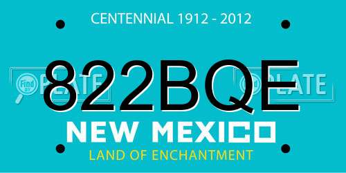 822BQE New Mexico License Plate