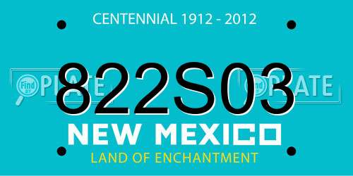 822S03 New Mexico License Plate