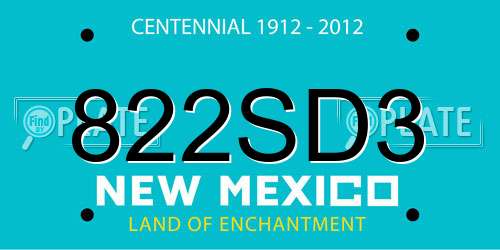 822SD3 New Mexico License Plate