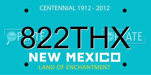 822THX New Mexico License Plate