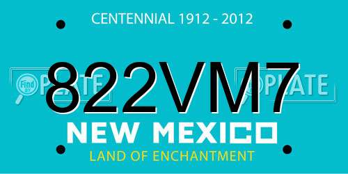 822VM7 New Mexico License Plate