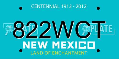 822WCT New Mexico License Plate