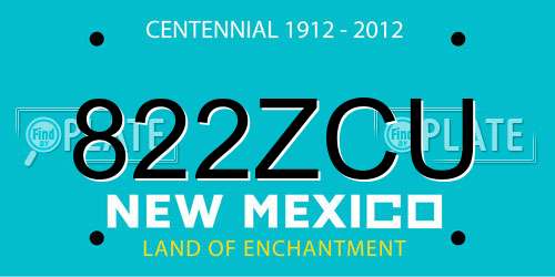822ZCU New Mexico License Plate