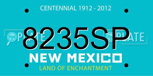 8235SP New Mexico License Plate