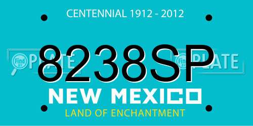 8238SP New Mexico License Plate