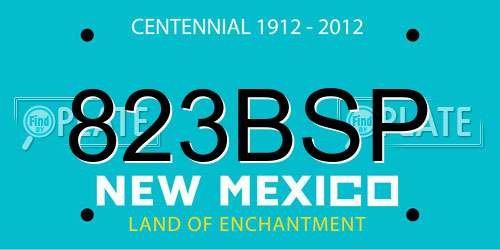 823BSP New Mexico License Plate