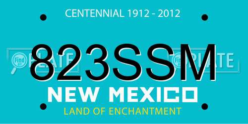 823SSM New Mexico License Plate