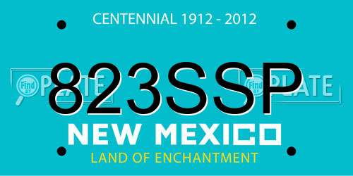 823SSP New Mexico License Plate