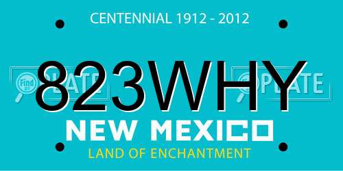 823WHY New Mexico License Plate