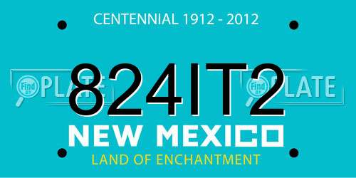 824IT2 New Mexico License Plate