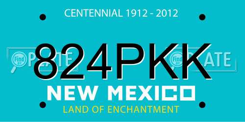 824PKK New Mexico License Plate