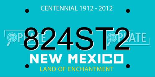 824ST2 New Mexico License Plate