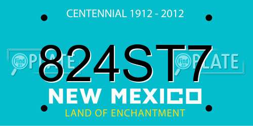 824ST7 New Mexico License Plate