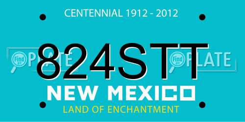 824STT New Mexico License Plate