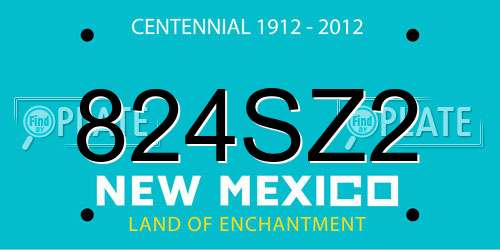 824SZ2 New Mexico License Plate