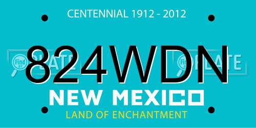 824WDN New Mexico License Plate