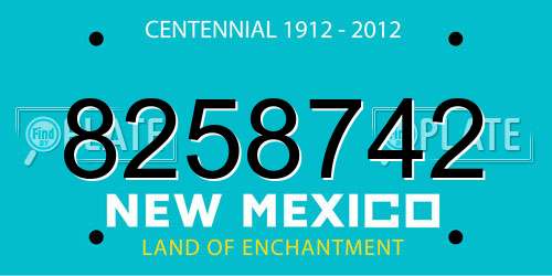 8258742 New Mexico License Plate