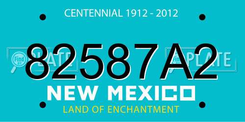 82587A2 New Mexico License Plate