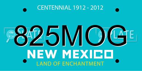 825MOG New Mexico License Plate