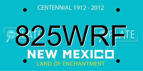 825WRF New Mexico License Plate