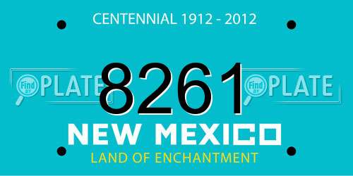 8261 New Mexico License Plate