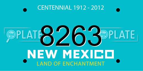 8263 New Mexico License Plate