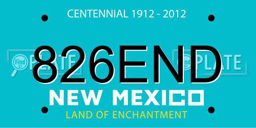826END New Mexico License Plate