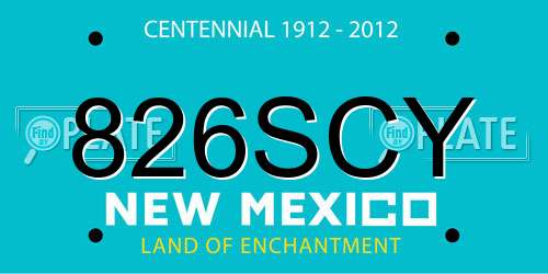 826SCY New Mexico License Plate