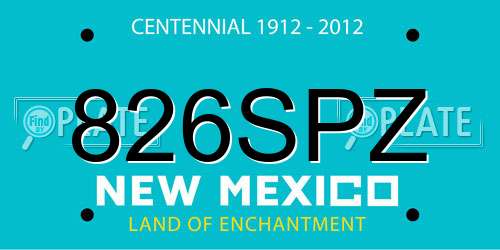 826SPZ New Mexico License Plate