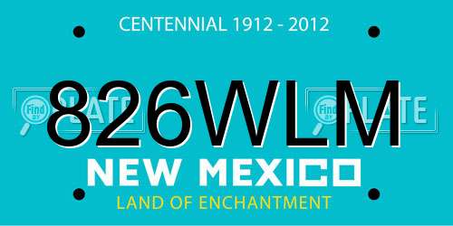 826WLM New Mexico License Plate