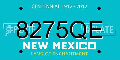 8275QE New Mexico License Plate