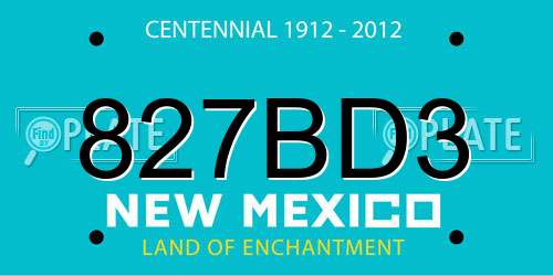 827BD3 New Mexico License Plate