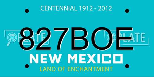 827BOE New Mexico License Plate