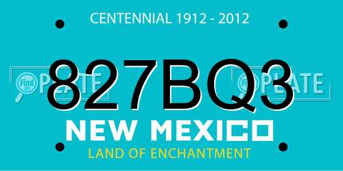 827BQ3 New Mexico License Plate