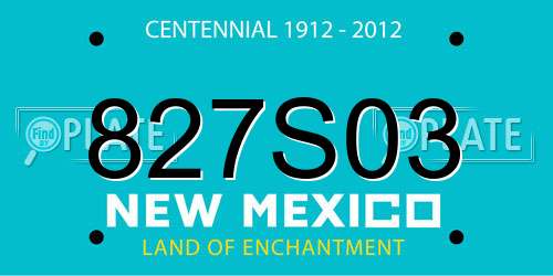 827S03 New Mexico License Plate