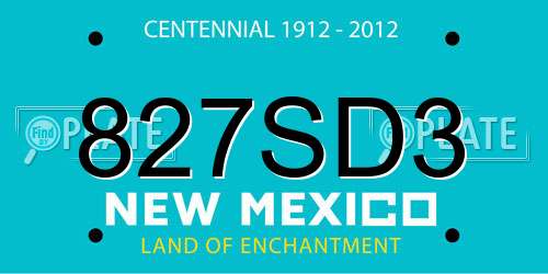 827SD3 New Mexico License Plate