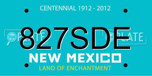 827SDE New Mexico License Plate