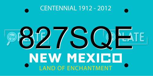 827SQE New Mexico License Plate