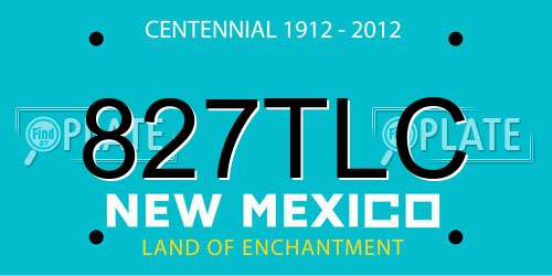 827TLC New Mexico License Plate