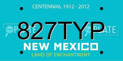 827TYP New Mexico License Plate