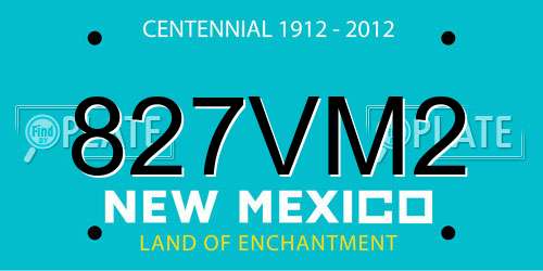 827VM2 New Mexico License Plate