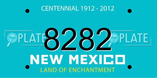 8282 New Mexico License Plate