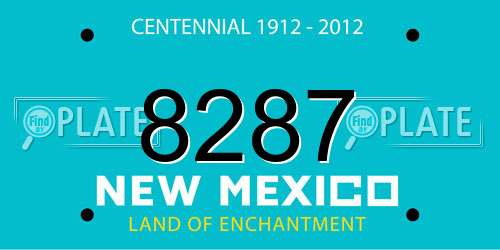 8287 New Mexico License Plate