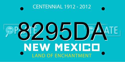 8295DA New Mexico License Plate