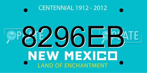 8296EB New Mexico License Plate