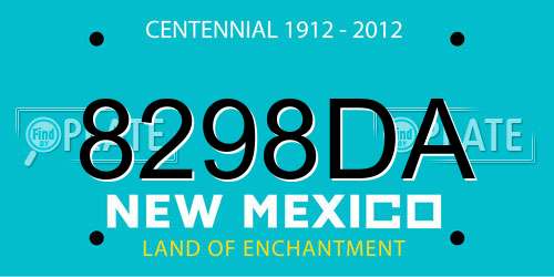 8298DA New Mexico License Plate