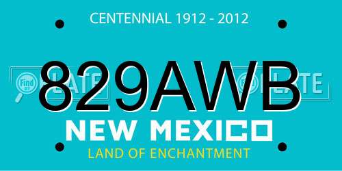829AWB New Mexico License Plate