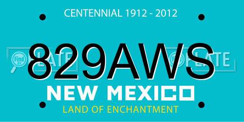 829AWS New Mexico License Plate