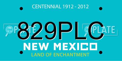 829PLC New Mexico License Plate